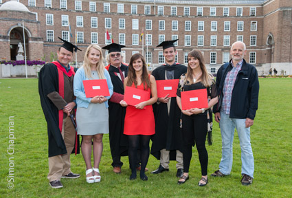 L-r: Phil Chamberlain, UWE staff; Rhiannon Thomas; Mike Jempson UWE staff; Naomi Sandercock; Boris Siromahov; Rachel Dinning; Paul Breeden, Bristol NUJ. (Photo © Simon Chapman)